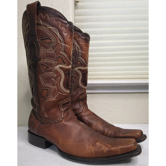 LOS ALTOS Mens BROWN SNIP TOE WESTERN COWBOY BOOT Size 12 EE WIDTH 999107 - Picture 1 of 16